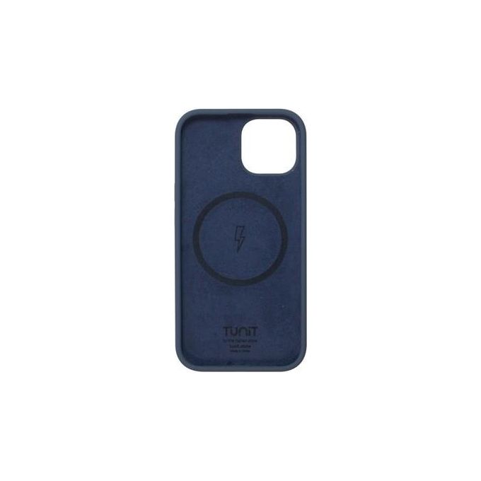 Tunit Cover in Silicone Protective MagSafe Compatible con iPhone 15 Storm Blue
