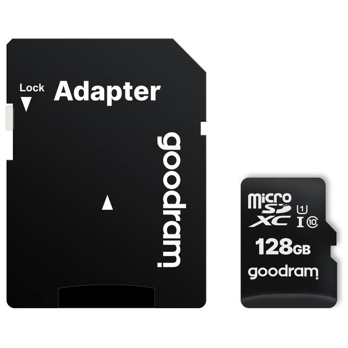 Goodram M1AA-1280R12 Scheda di Memoria MicroSDXC 128 GB UHS-I Classe 10 con Adattatore SD colore Nero