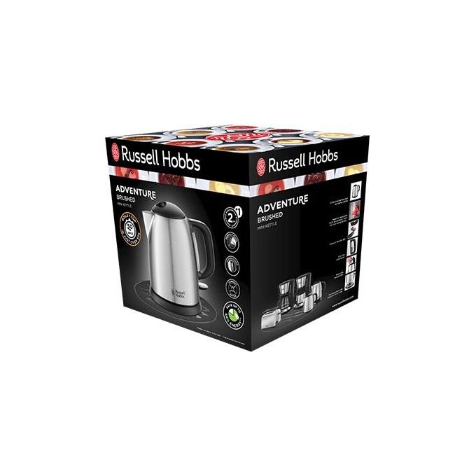 Russell Hobbs Bollitore Compatto Adventure 1 Litro Filtro Anticalcare 2400W Acciaio Satinato