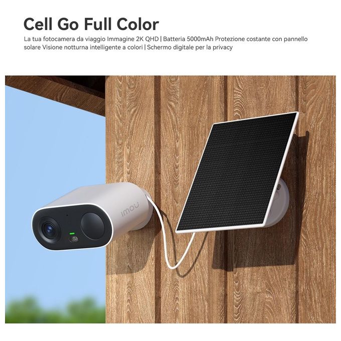 Imou IPC-TB3FP-3T0WE-IMOU Cell Go Full Color Telecamera IP Wi-Fi 3 MP 2K Batteria 5000mAh PIR IP65 colore Bianco