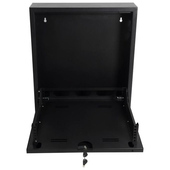 WP Rack WPN-RWN-02601-B Serie RWN Armadio Rack 19'' 2U con Chiusura a Chiave Tubolare Numerata e Predisposizione Microcontatto Magnetico colore Nero