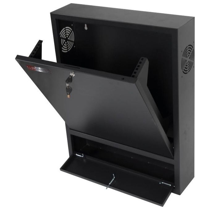 WP Rack WPN-RWN-02601-B Serie RWN Armadio Rack 19'' 2U con Chiusura a Chiave Tubolare Numerata e Predisposizione Microcontatto Magnetico colore Nero