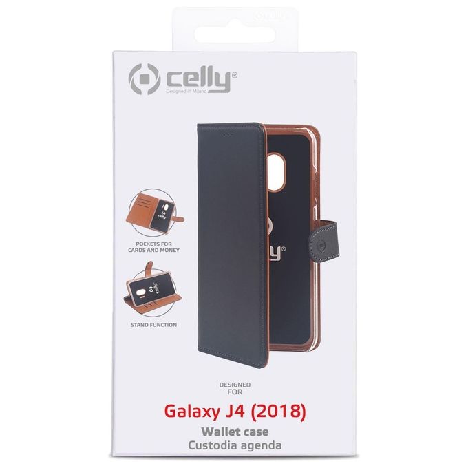 Celly Wally Case per Samsung Galaxy J4 2018 Nero