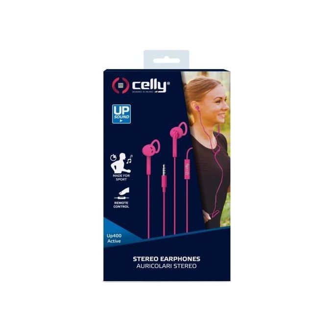 Celly Auricolare Stereo Cablato 3,5mm Active Rosa