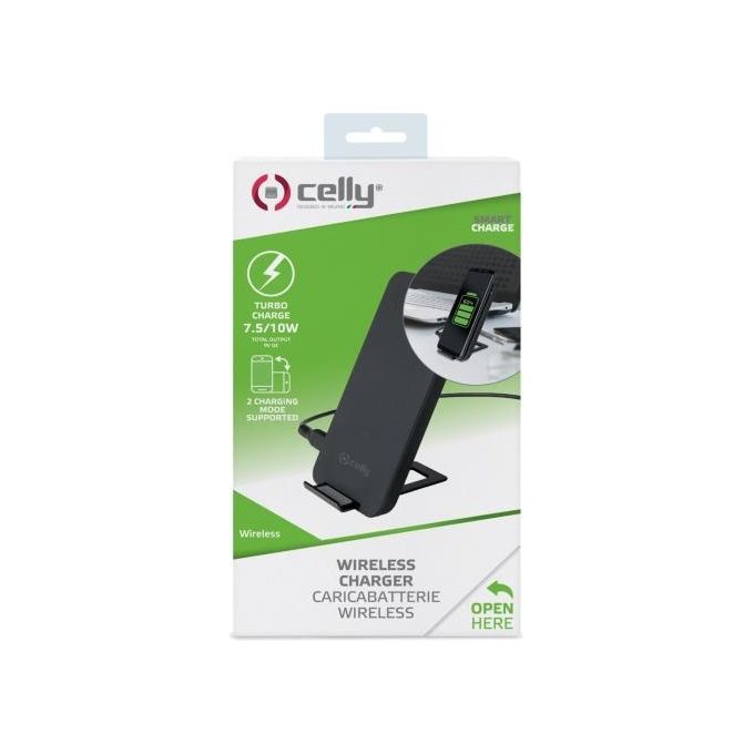 Celly WL Fast Stand Caricabatterie Wireless Qi Universale Nero