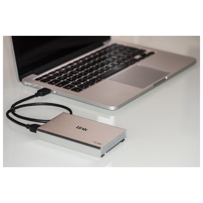 Link Box Esterno Usb 3.0 per Hdd Sata 2,5'' fino a 12,5mm di Spessore