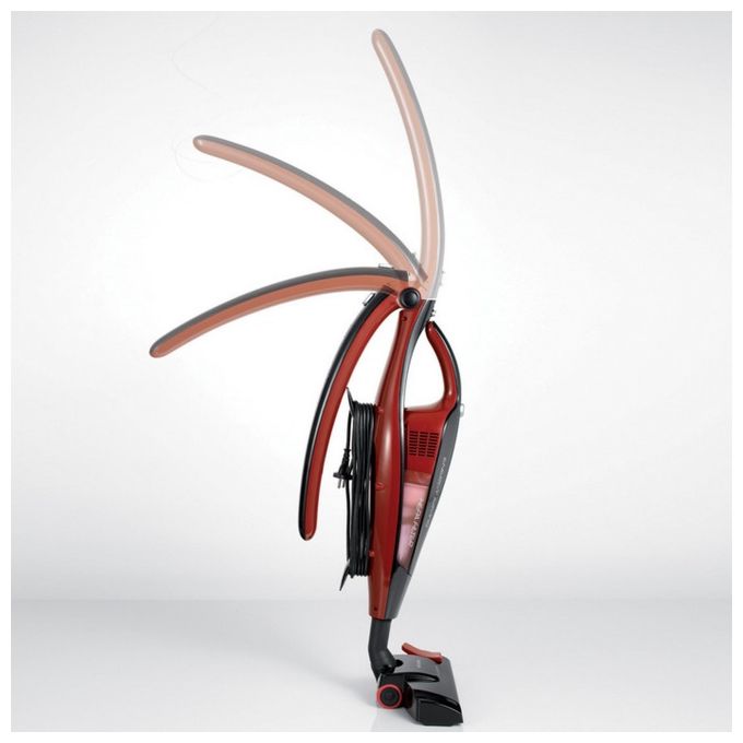 Ariete Evo 2 in 1 Scopa Elettrica senza Sacco Aspirabriciole Integrato Filtro Hepa 600W 0,8Lt Nero-Rosso