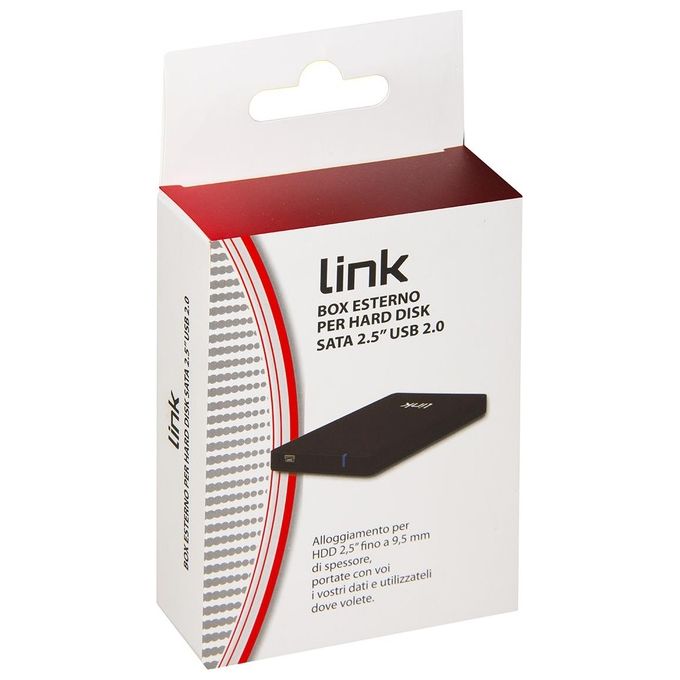 Link Box Esterno Usb 2.0 per Hdd Aata 2,5'' fino a 9,5mm di Spessore