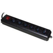 Link LKMP06N Multipresa Elettrica 6 Prese Universali Ita Schuko 10-16A Interruttore Luminoso Cavo 1,5 m 2500W colore Nero