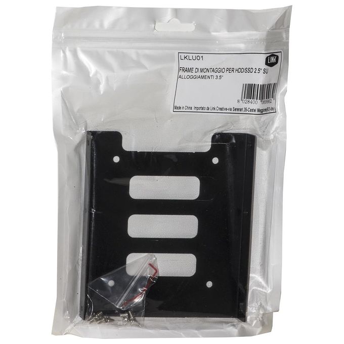 Link frame di montaggio per hdd-ssd 2.5'' su alloggiamenti 3.5'' con viti