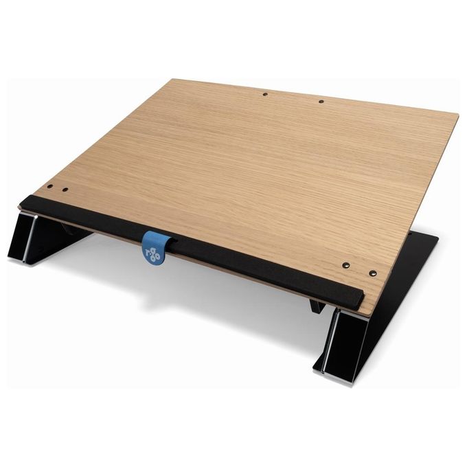 R-Go Tools 9182723000 Read2Write Porta documenti ergonomico con poggiapolsi in schiuma morbida e piano in legno di quercia colore Legno di quercia