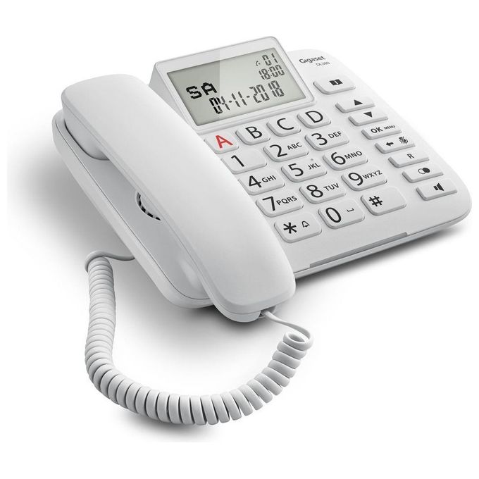 Gigaset DL380 Telefono Fisso Grandi Tasti Bianco