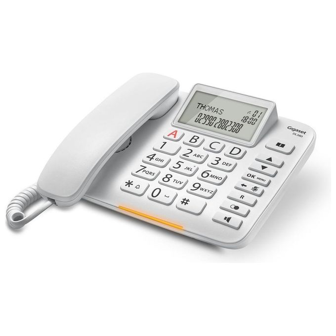 Gigaset DL380 Telefono Fisso Grandi Tasti Bianco