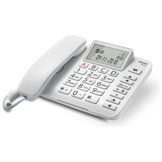 Gigaset DL380 Telefono Fisso Grandi Tasti Bianco