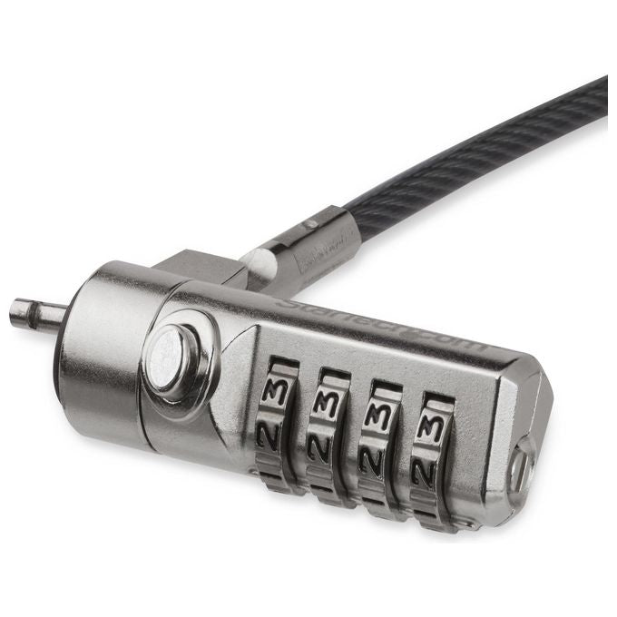 StarTech.com Cavo Antifurto di Sicurezza per PC Portatili Supporto Articolabile-Girevole Chiusura a Combinazione a 4 Cifre Blocco Cavo di Sicurezza 2mt