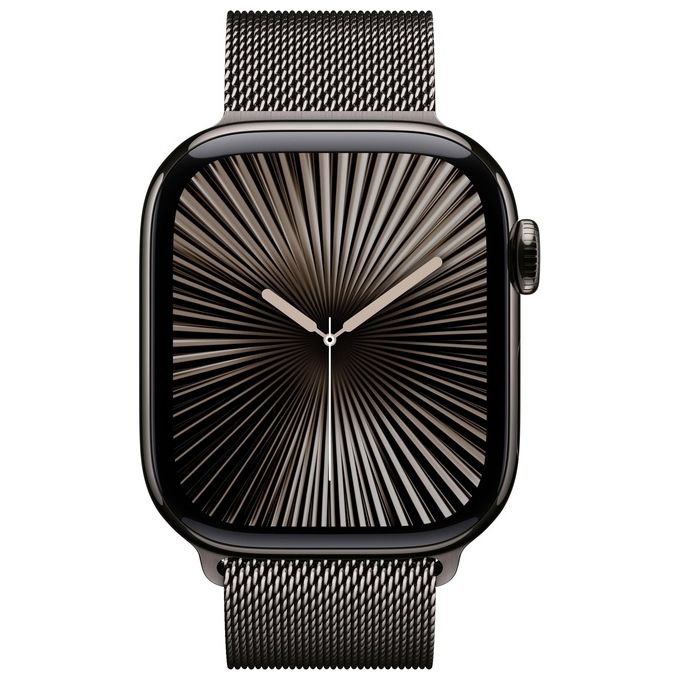 Apple MX053QL-A Watch Serie 10 Smartwatch GPS + Cellular 42mm Cassa in Titanio con Cinturino in Acciaio Inox colore Ardesia