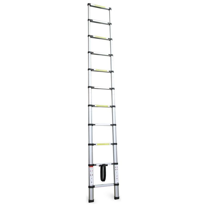 Scala Telescopica 10 Gradini Aperta Altezza Max 3,20 Mt
