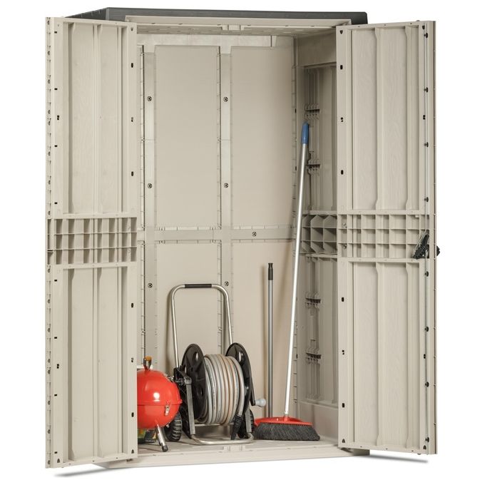 Toomax 091 High Stora Way Casetta da Giardino in Resina 130x75x206 cm con Pavimento colore Grigio Talpa Antracite