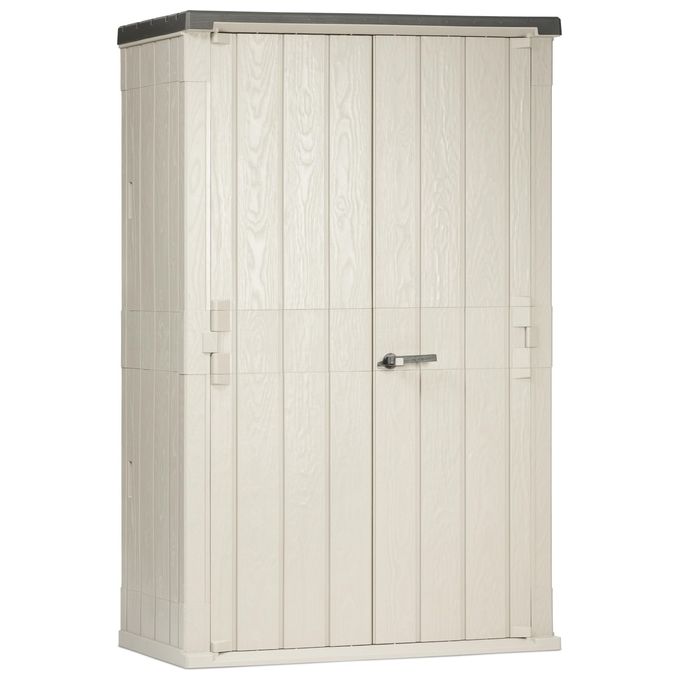 Toomax 091 High Stora Way Casetta da Giardino in Resina 130x75x206 cm con Pavimento colore Grigio Talpa Antracite