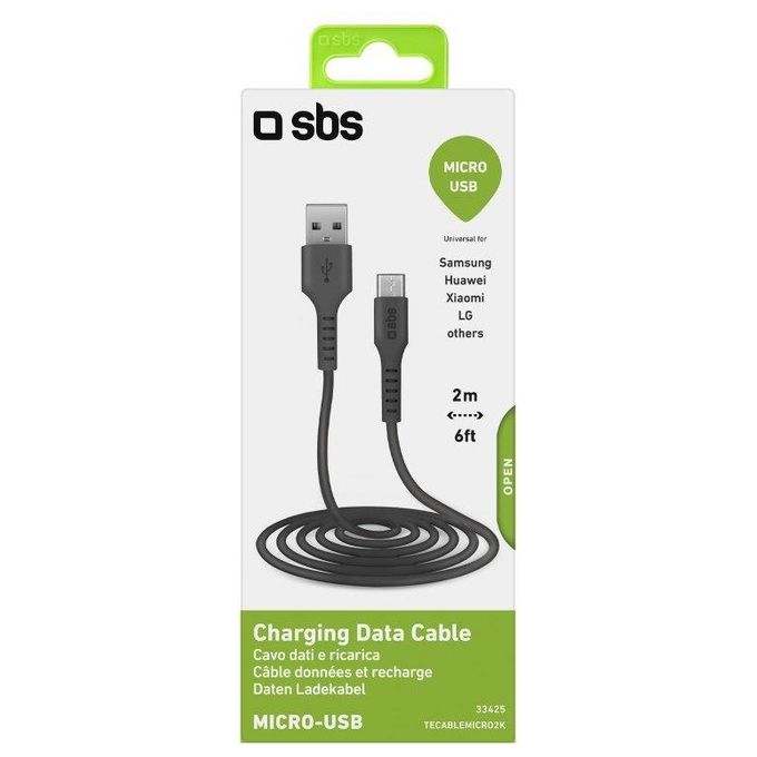 Sbs Cavo di Ricarica Usb 2.0 Micro Usb nero