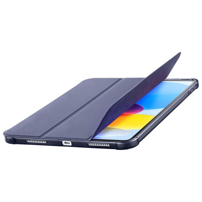Cellularline FOLIOIPAD22102B Folio Custodia a Libro iPad 10.9'' 2022 Stand 3 Livelli Ecopelle Sleep Wake Pencil Loop colore Blu