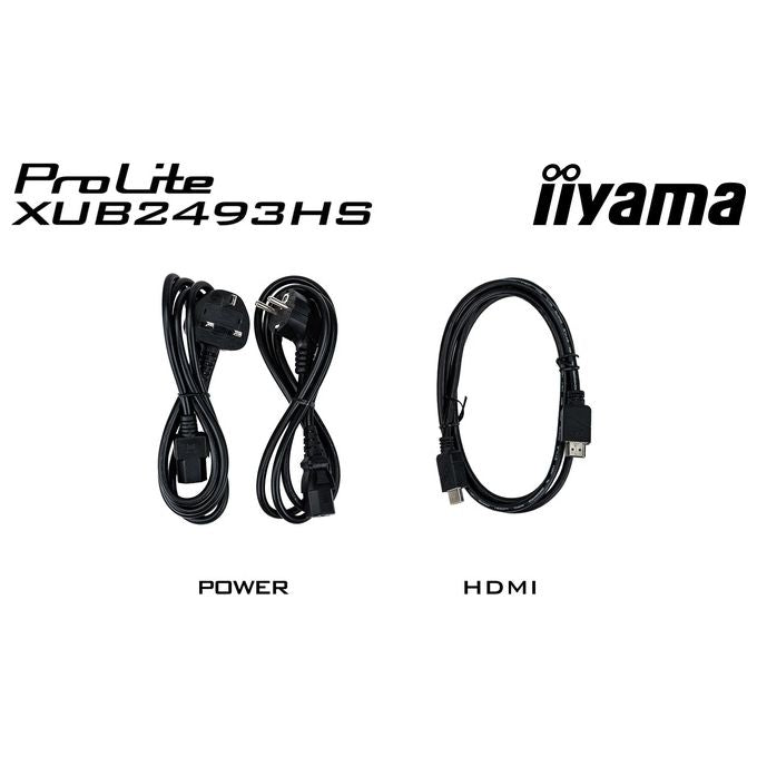 Iiyama XUB2493HS-B6 ProLite Monitor PC 23.8'' IPS Full HD 1920x1080 100Hz 0.5ms AMD FreeSync Altoparlanti HDMI DisplayPort colore Nero