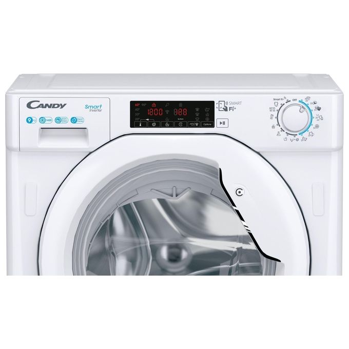 Candy CBWO 49TWME-S Lavatrice Carica Frontale da Incasso Mix Power System+ Partenza ritardata 24h Classe energetica A Capacita' di carico 9 kg Centrifuga 1400 giri Motore Inverter Wifi