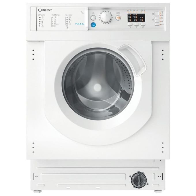 Indesit BIWMIL71252EUN Lavatrice da Incasso Frontale 7 Kg 1200 rpm Classe E 14 Programmi PushandWash (82x60x55 cm) colore Bianco
