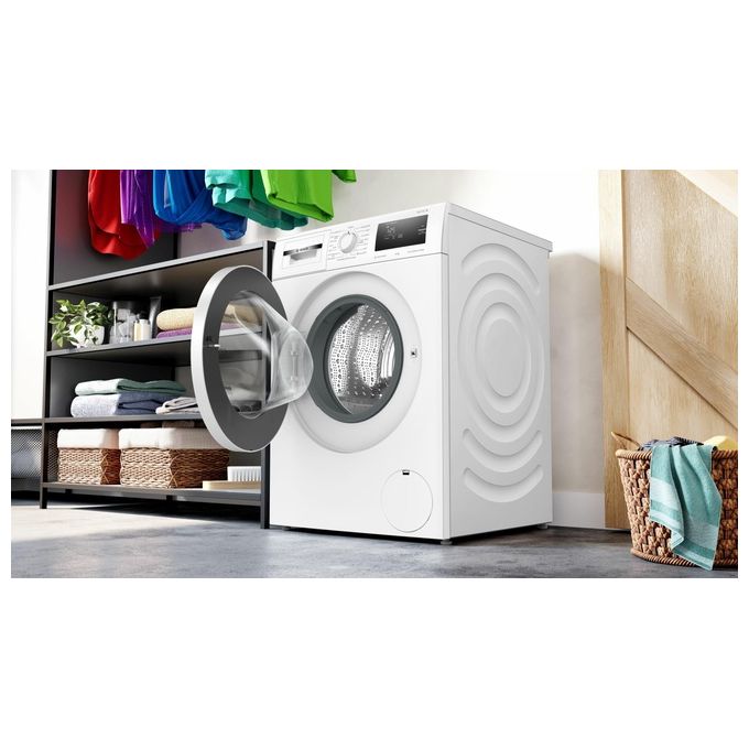 Bosch WAN24009II Serie 4 - Lavatrice a carica frontale da libera installazione 9 kg, 1200 rpm, Classe A, Iron Assist, EcoSilence Drive, ActiveWater Plus, (84,5x59,8x59,0 cm), Bianco