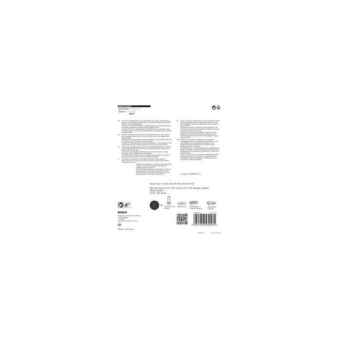 Bosch 2 608 900 007 EXPERT Supporto per Disco Abrasivo 150 mm Attacco M8 + 5-16 inch Versione Media colore Nero Rosso