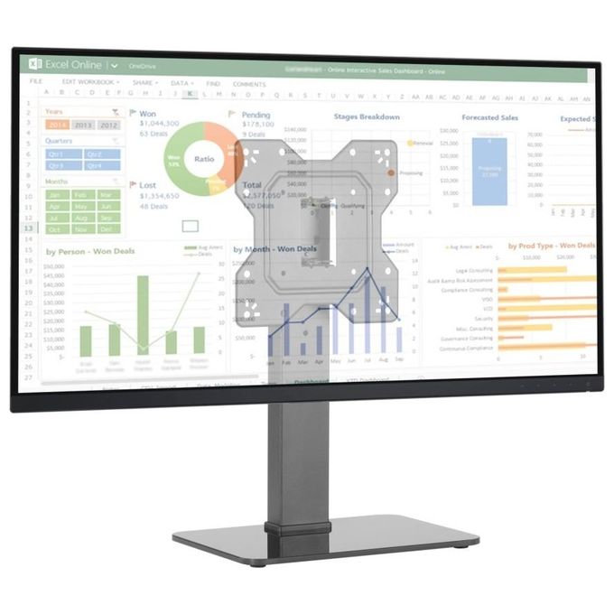 Techly 364095 Supporto Monitor da Scrivania 23'' 43'' VESA 200x200 Rotazione ±35° Altezza Regolabile colore Nero