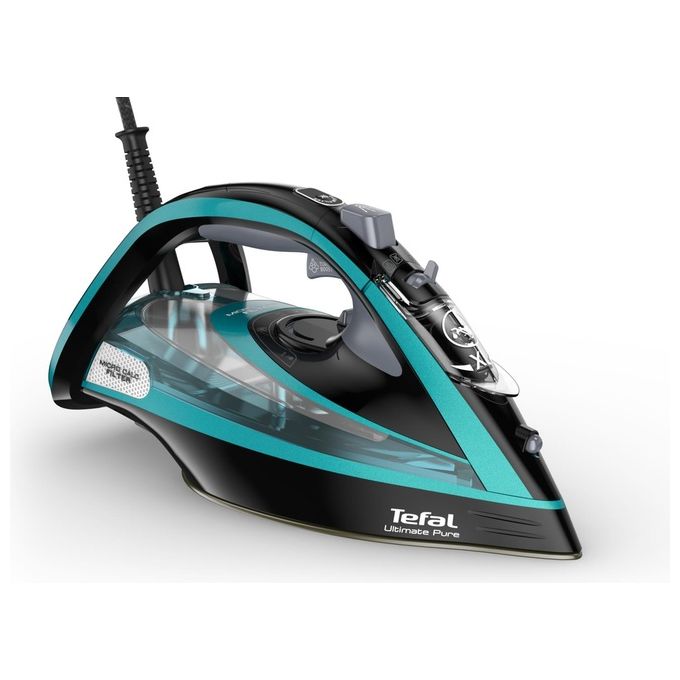 Tefal FV9844 Ultimate Pure Ferro da stiro a secco e a vapore 3200 W con piastra Durilium Autoclean e sistema anticalcare automatico colore Nero Blu