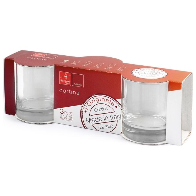 Bormioli Rocco Confezione 3 Bicchieri Acqua Cortina 25cl