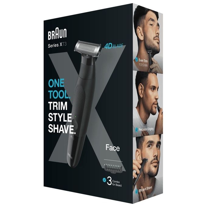 Braun BG3340 SERIES X Rasoio elettrico 4D Blade Face bagnato e secco autonomia 45 min min colore Nero