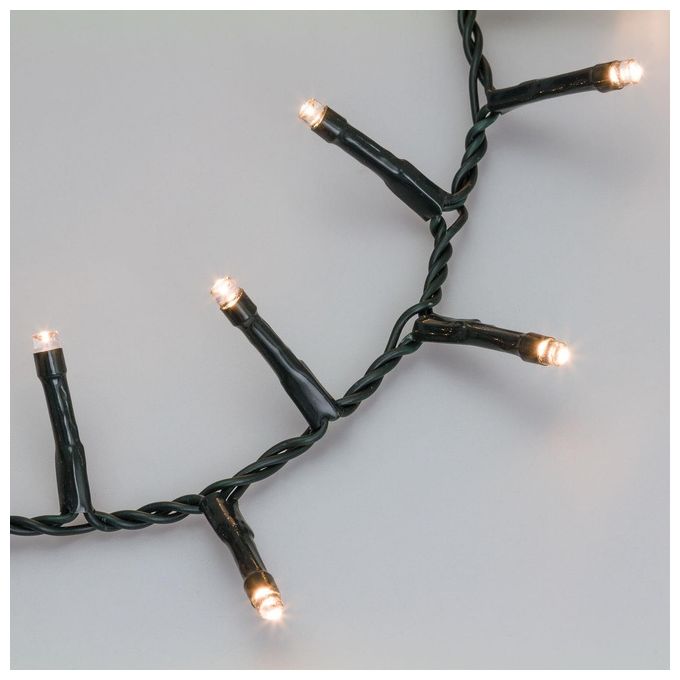 Lotti 20102 Xmas King Catena Luminosa Minicluster 2000 LED 40,5 mt 8 Giochi di Luce IP44 colore Verde
