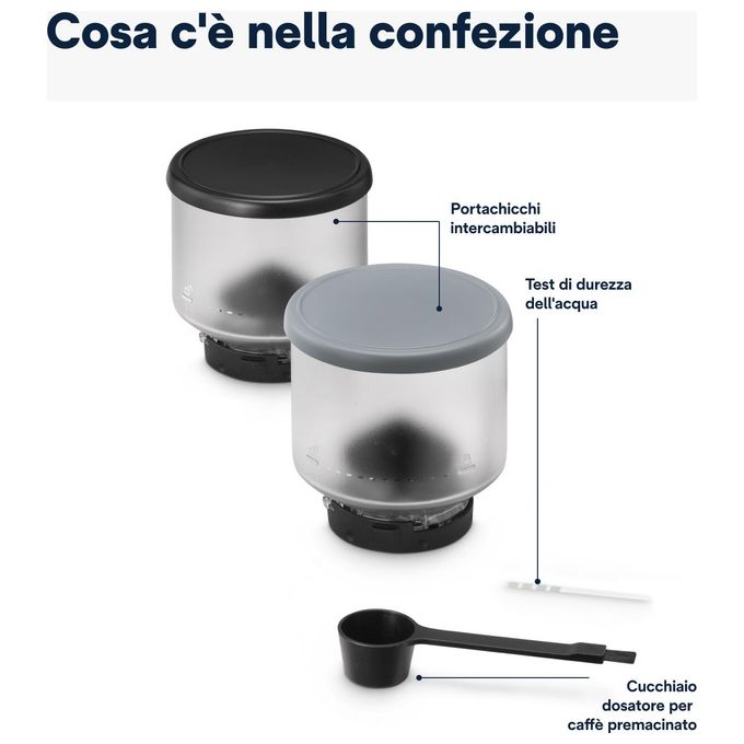 De'Longhi EXAM44035B Rivelia Macchina da caffe' Automatica 1.4 L 19 bar 1450 W Bean Switch Display Touch 8 Bevande colore Nero