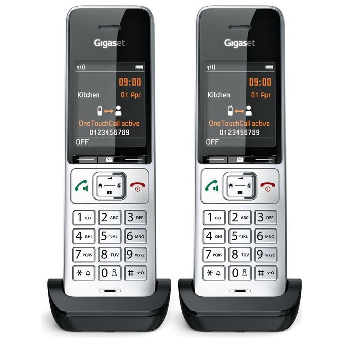 Gigaset L36852-H3061-R101 COMFORT 500HX duo Telefono cordless DECT con vivavoce e identificatore di chiamata colore Nero Argento