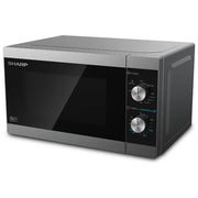 Sharp YC-MG01E-S Forno a Microonde con Grill Capacita' 20 Litri Potenza 800 W 5 Livelli di Potenza Funzione Timer Acciaio Inox