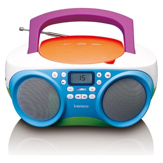 Lenco SCD-41 Radio Portatile con Cd Mp3 Usb Aux-In Multicolore