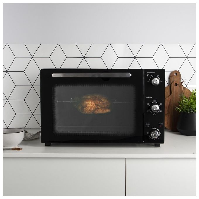 Princess 112756 Forno a Convezione DeLuxe 45 L 1800 W Timer 60 min Girarrosto Rivestimento Antiaderente colore Nero