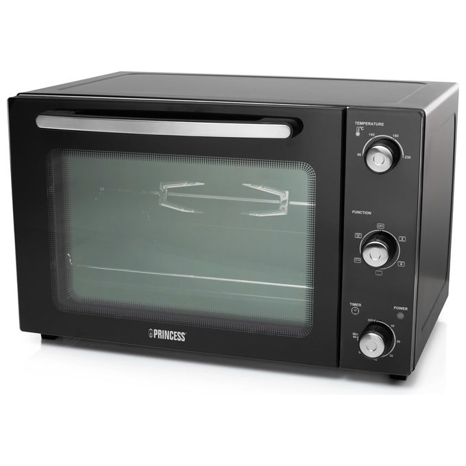 Princess 112756 Forno a Convezione DeLuxe 45 L 1800 W Timer 60 min Girarrosto Rivestimento Antiaderente colore Nero