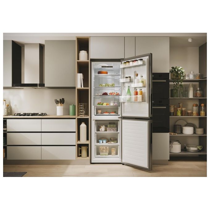 Candy CNCQ2T618EX Fresco Frigorifero Combinato 355 L 185 cm Classe E 38 dB No Frost Wi-Fi Touch colore Inox