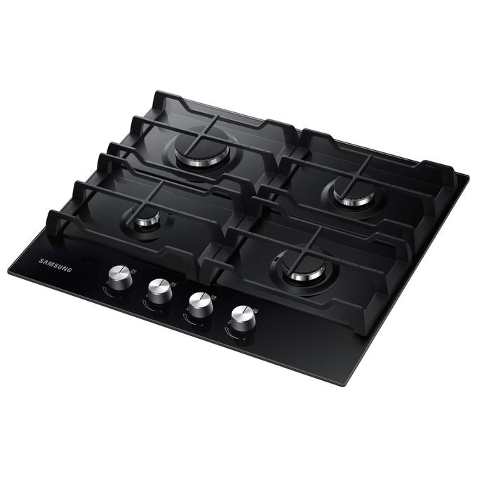 Samsung NA64H3010AK Piano cottura Gas 60 cm 4 fuochi da incasso griglie in ghisa accensione elettronica 8300 W colore Nero