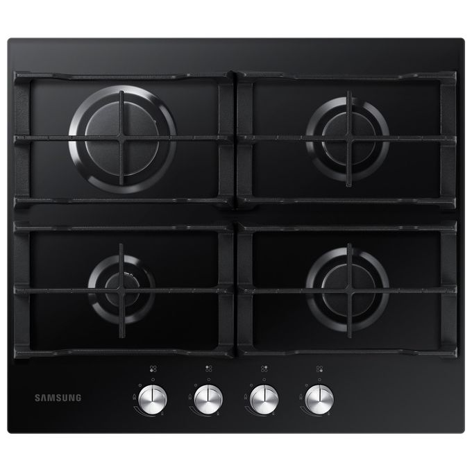 Samsung NA64H3010AK Piano cottura Gas 60 cm 4 fuochi da incasso griglie in ghisa accensione elettronica 8300 W colore Nero