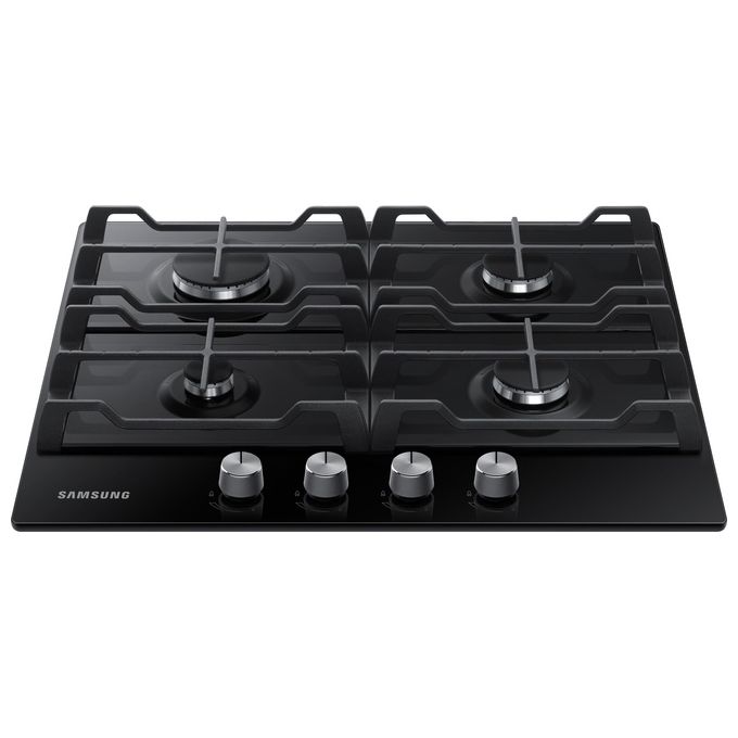 Samsung NA64H3010AK Piano cottura Gas 60 cm 4 fuochi da incasso griglie in ghisa accensione elettronica 8300 W colore Nero