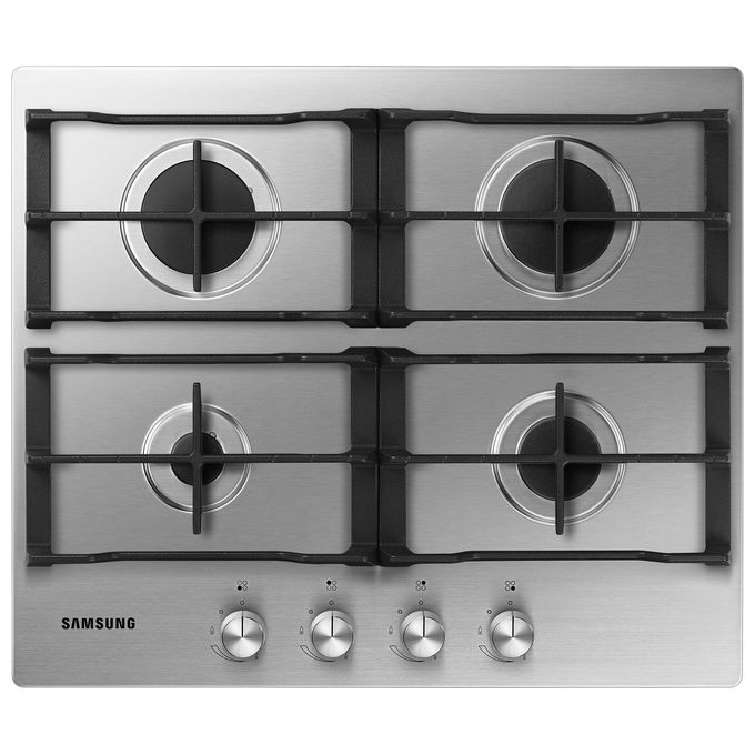 Samsung NA64H3010AS Piano cottura a gas 60 cm 4 fuochi griglie in ghisa accensione elettronica colore Acciaio Inox