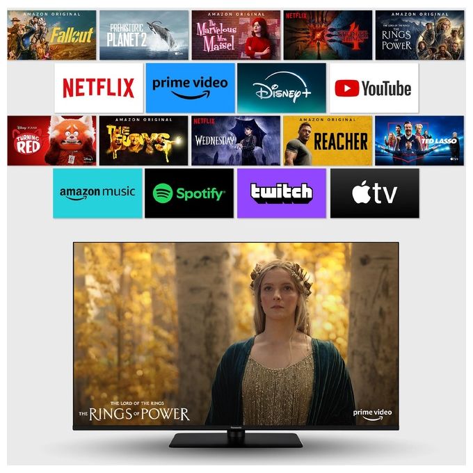 Panasonic TV-65W80AEZ Serie W80 Smart TV QLED 65'' 4K Ultra HD Fire TV Dolby Vision Atmos Game Mode Plus colore Nero