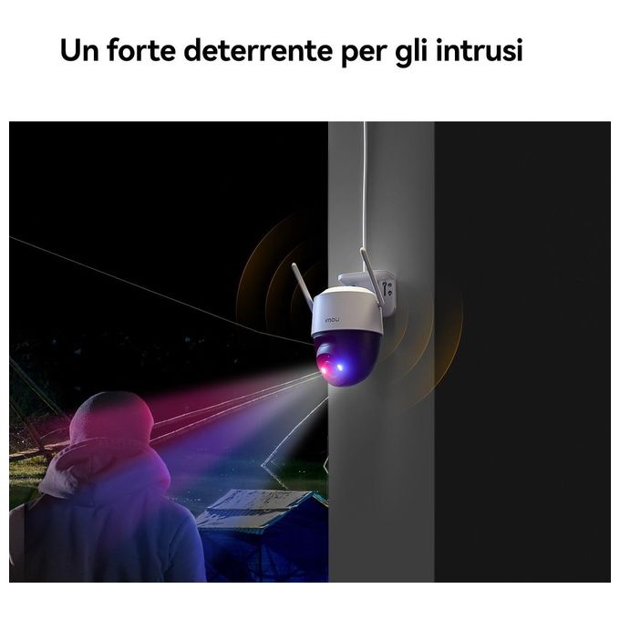 Imou IPC-K7FP-3H0TE-EU Cruiser SC Telecamera IP PTZ 4G 3MP 2K Full Color Wi-Fi 6 IP66 visione notturna 30m sirena 110 dB colore Bianco