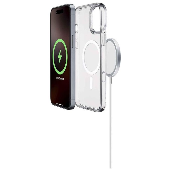 Cellularline GLOSSMAGIPH16PRMT Gloss Mag Cover iPhone 16 Pro Max MagSafe Certificazione MIL-STD-810G colore Trasparente