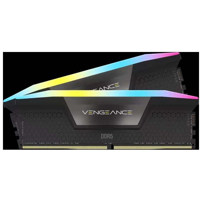 Corsair CMH32GX5M2B6400C36 Vengeance RGB Memoria RAM DDR5 32GB 2x16GB 6400MHz CL36 Intel XMP 3.0 colore Nero
